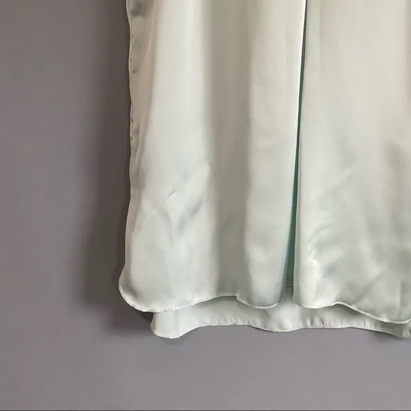 Robert Rodriguez Satin Emilia Inverted Front Pleat Top Green Size L Sleeveless - Picture 4 of 8